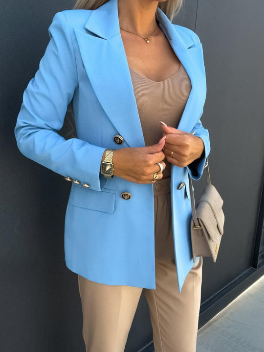 Damen Eleganter taillierter Blazer mit doppelter Knopfleiste und vielseitigem Schnitt R&B