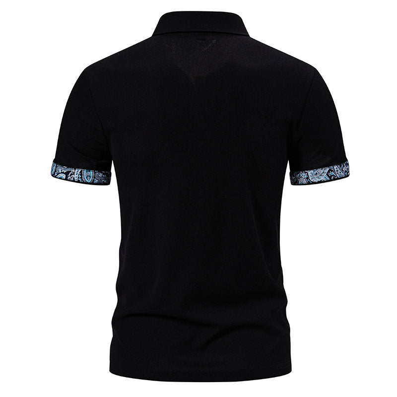 Herren Poloshirt mit kontrastierendem Kragen und praktischer Brusttasche