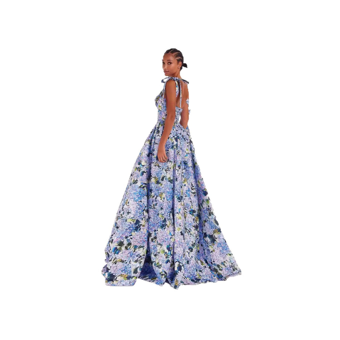Damen Elegantes Maxikleid mit schulterfreien Trägern und floralem Print R&B