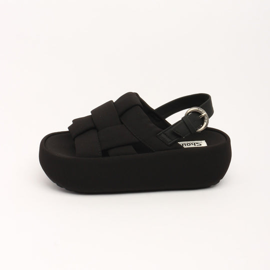 Damen modische Plateau-Sandalen mit elegantem Kreuzriemen und komfortablem Fußbett R&B