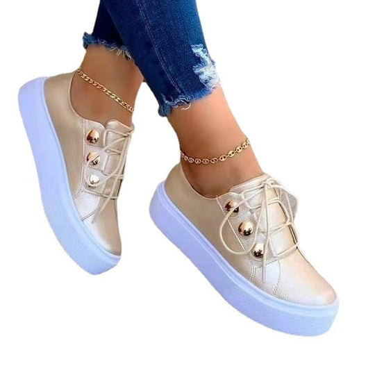Damen modische Sneakers mit glitzernden Akzenten und großzügiger Plattformsohle R&B