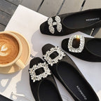 Damen elegante Ballerinas mit funkelnden Strass-Applikationen R&B