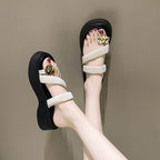 Damen Wedge-Sandaletten mit modischem Riemendesign und komfortabler Sohle R&B