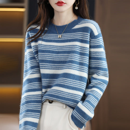 Damen gemusterter Strickpullover R&B