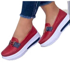 R&B Damen Loafer Slip-On PU Lederoptik Metall-Detail
