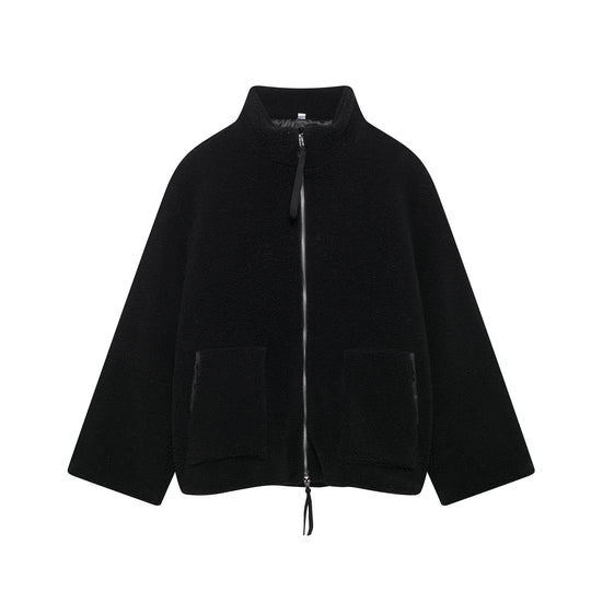 Damen Kuschelige Fleecejacke mit hohe Kragen und praktischen Taschen R&B