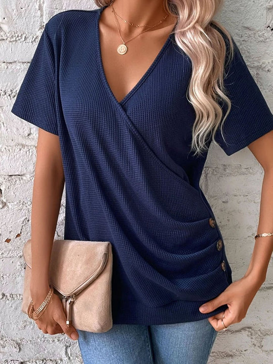 Damen Wickeloberteil mit Knopfdetails R&B