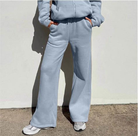 Damen sportliches Set mit Kapuze und elastischem Bund R&B