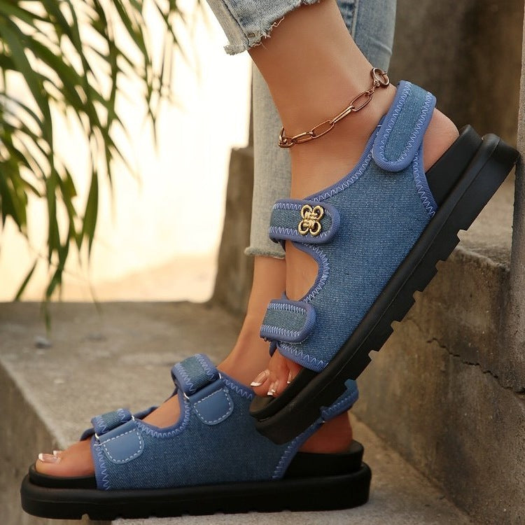Damen Komfortable Sandalen mit verstellbarem Riemendesign R&B