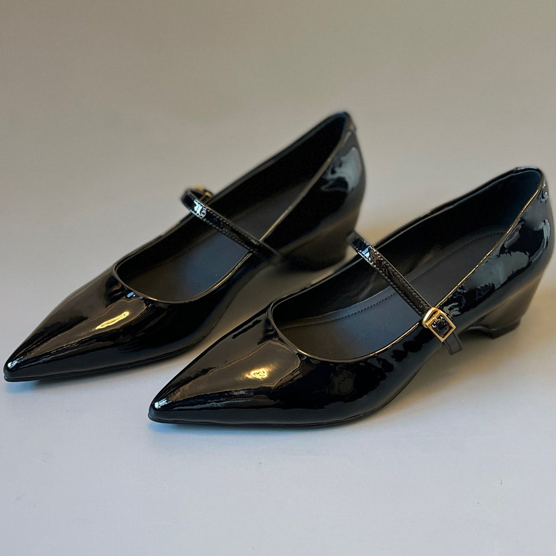 Damen elegante Pumps mit verstellbarem Riemen und spitzem Zehenbereich R&B