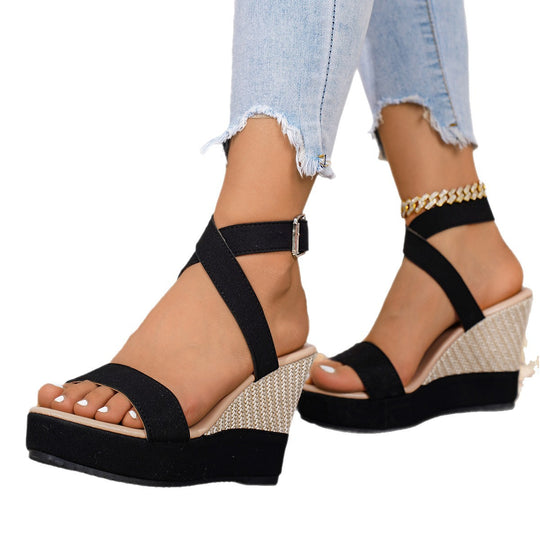 Damen Wedge-Sandalen mit elegantem Riemendesign und komfortablem Fußbett R&B