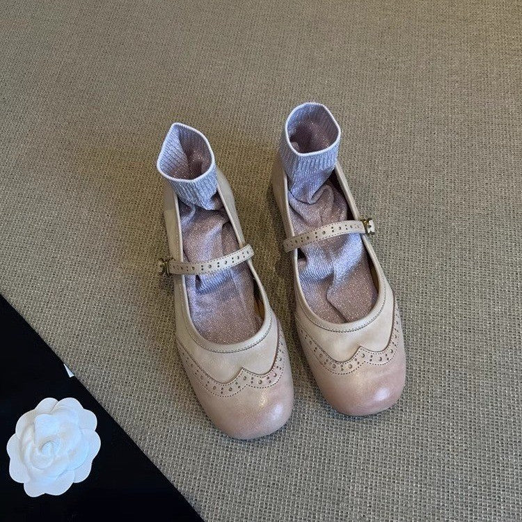 Damen Elegante Ballerinas mit verstellbarem Riemen und modischem Detail