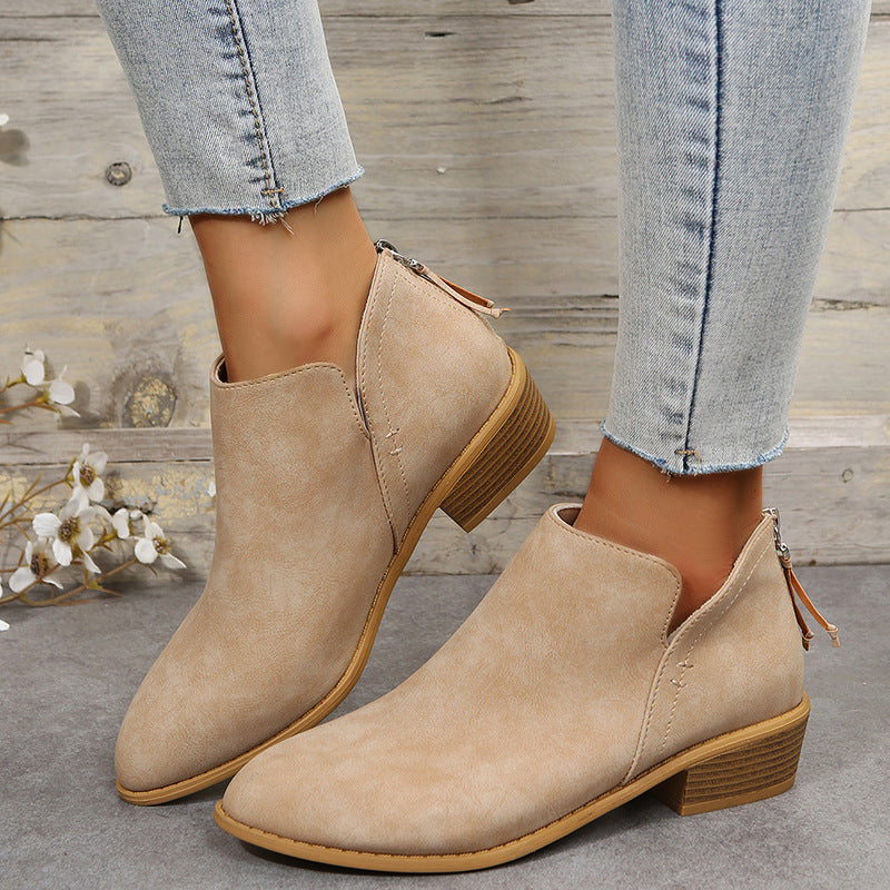 Damen modische Stiefeletten im angesagten Metallic-Look mit seitlichem Reißverschluss R&B