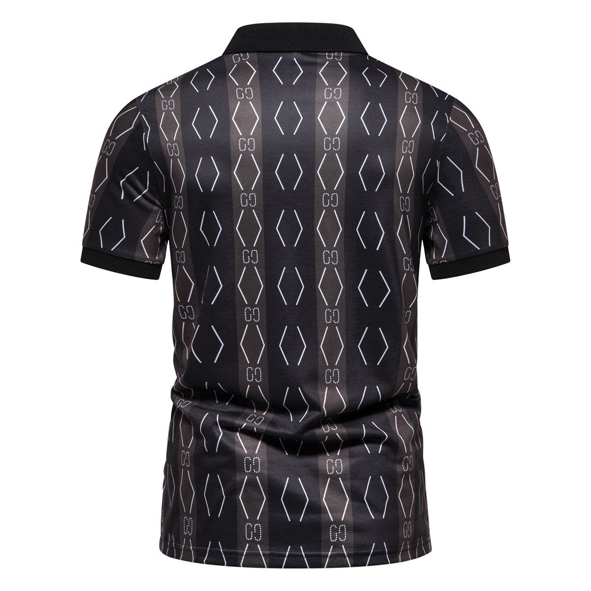 Herren Poloshirt mit einzigartigem grafischen Muster und modernem Kragen
