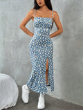 Damen figurbetontes Midikleid mit Raffung und Schlitz R&B