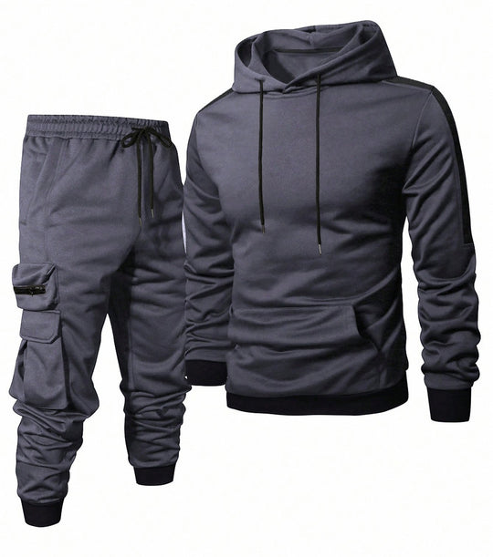 Herren Komfortables Hoodie- und Jogginghosen-Set mit praktischen Taschen R&B