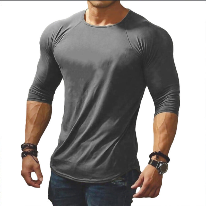 Herren körperbetontes Langarm-T-Shirt mit elastischem Tragekomfort R&B