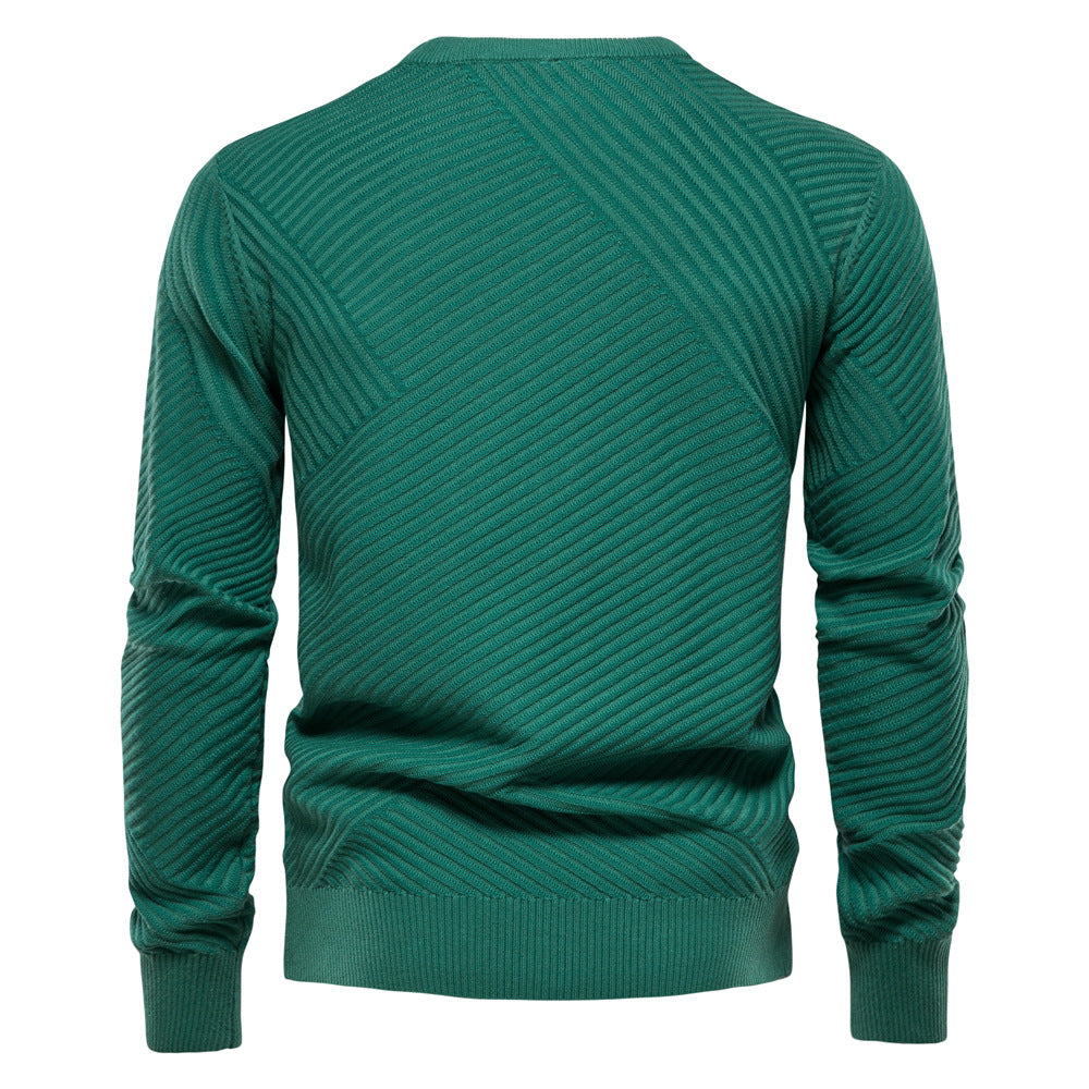 Herren Strickpullover mit modernem diagonalen Muster R&B