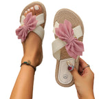Damen Zehentrenner-Sandalen mit modischem Schleifen-Design und bequemer Innensohle R&B