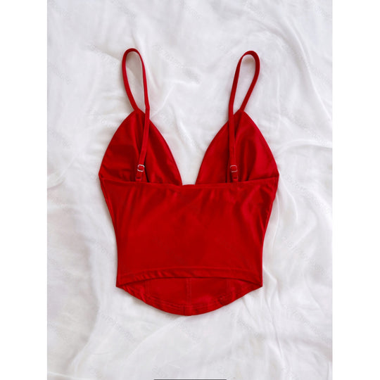 Damen Bustier-Oberteil mit tiefem V-Ausschnitt und dekorativen Raffungselementen R&B