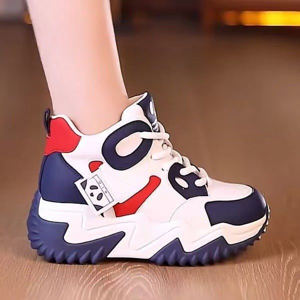 Damen Chunky High-Top Sneakers mit sportlichem Design und dämpfender Sohle R&B