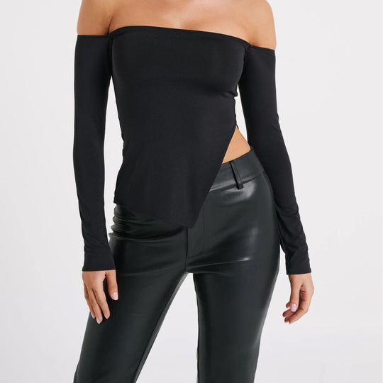 Damen Off-Shoulder Langarmtop R&B