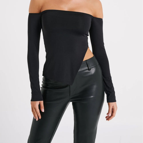 Damen Off-Shoulder Langarmtop R&B
