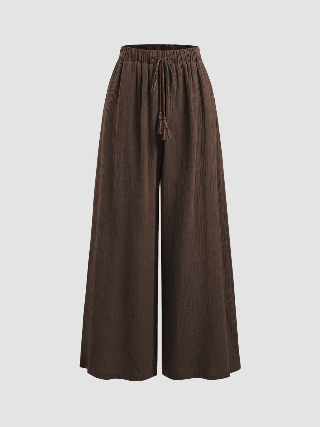 Damen weite Sommerhose im lässigen Boho-Stil mit elastischem Bund und seitlichen Taschen R&B