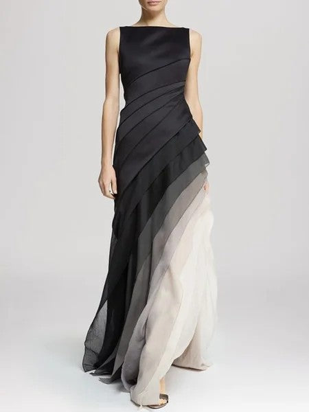Damen Elegantes Kleid mit Figurbetonendem Schnitt & Ombre-Farbe | R&B