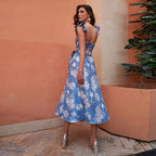Damen Blumenkleid mit eleganten Rüschendetails und tailliertem Schnitt R&B