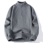 Herren Sportlicher Stehkragenpullover mit Reißverschluss und strukturiertem Design