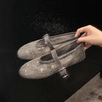 Damen elegante Ballerinas mit dekorativem Strassbesatz