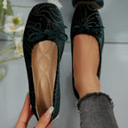 Damen Ballerinas mit elegantem Glitzermuster und feiner Schleifenapplikation R&B