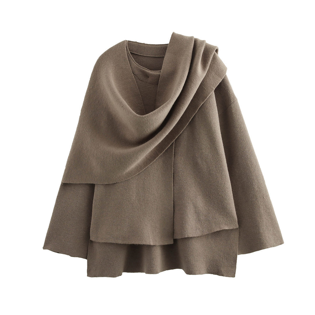 Damen asymmetrische ponchoartige Jacke aus weichem Material R&B