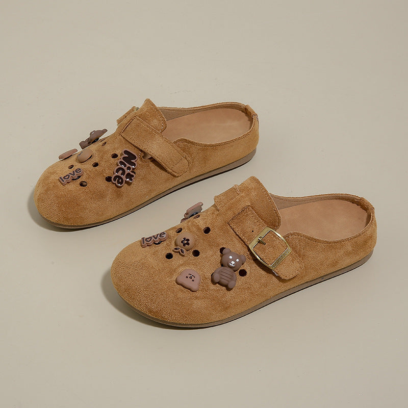 Damen Clogs mit niedlichem Tiermotiv und verstellbarem Riemen R&B
