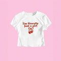 Damen Crop-T-Shirt mit frechem Kirschmotiv und verspielt künstlerischem Design R&B