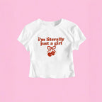 Damen Crop-T-Shirt mit frechem Kirschmotiv und verspielt künstlerischem Design R&B