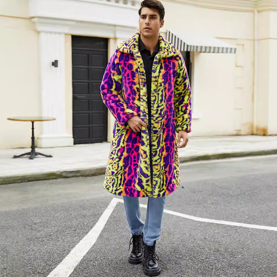 Herren Stoffmantel mit auffälligem Tiermuster R&B