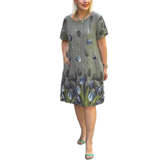 Damen Sommerkleid mit floralen Motiven R&B