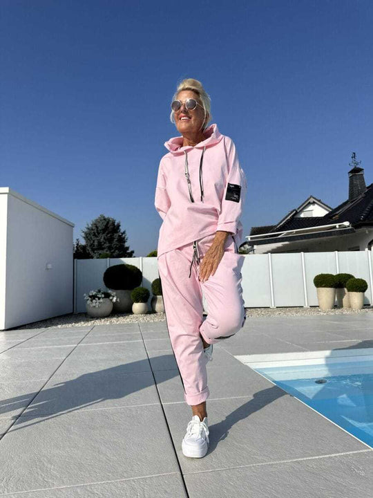 Damen Sportives Oberteil und modische Jogginghose Set R&B