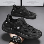 Damen Offene Sandalen mit verstellbarem Klettverschluss und rutschfester Sohle R&B