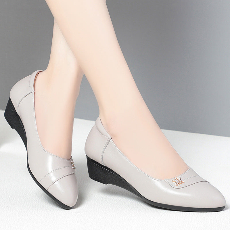 Damen elegante Wedge-Pumps mit modischem Riemchen und bequemem Fußbett R&B