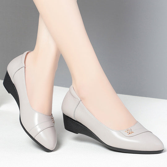 Damen elegante Wedge-Pumps mit modischem Riemchen und bequemem Fußbett R&B