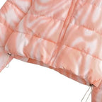 Damen cropped Übergangsjacke mit modernem geometrischen Print und praktischen Taschen R&B