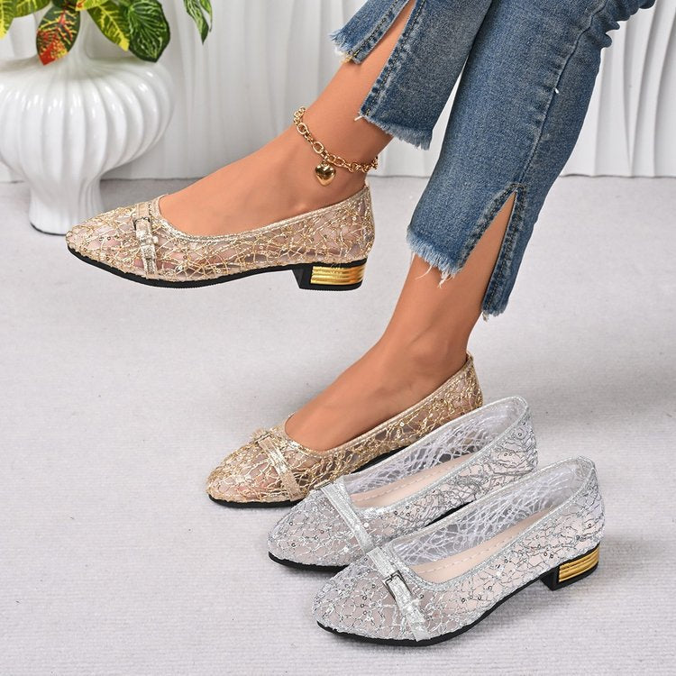 Damen Ballerina mit funkelnder Spitze und modischem Akzent R&B