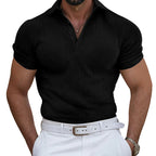 Herren nan strukturiertes Piqué-Poloshirt aus Baumwollmischung mit verstärktem Polokragen R&B