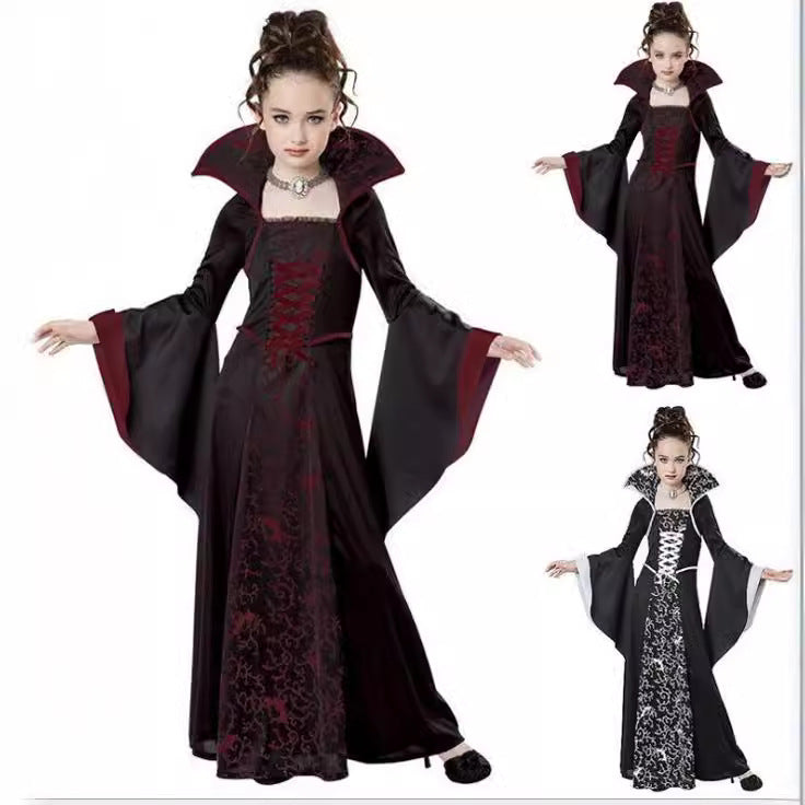 Mädchen Halloween Kostüm im Vampir-Stil mit bunten Akzenten R&B
