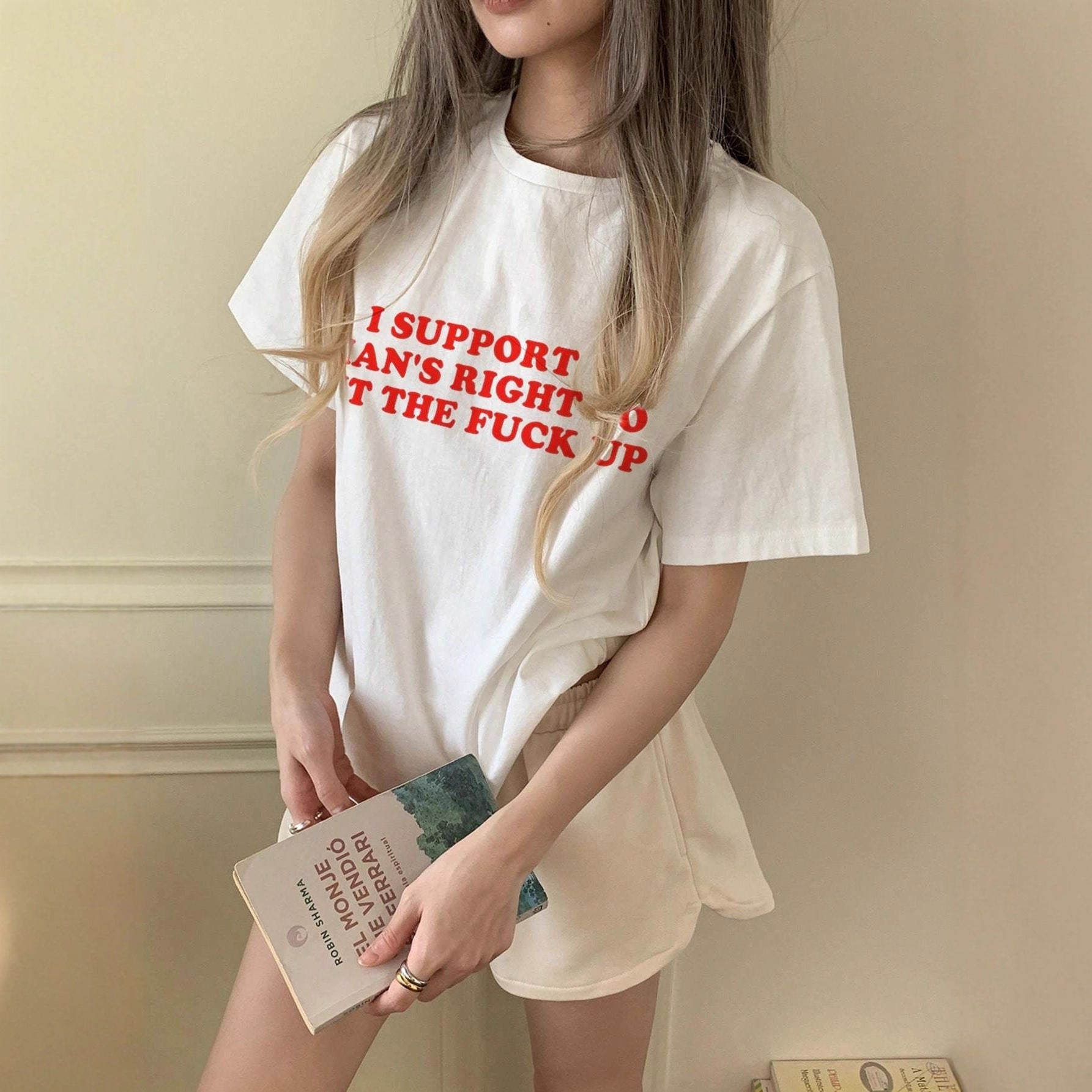 Damen oversized Bachelorette T-Shirt mit exklusivem Print R&B