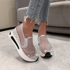 Damen Komfort-Sneaker mit funkelndem Netzdesign und anatomischem Fußbett R&B