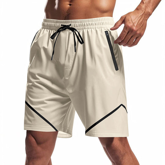 Herren Sportliche Trainingsshorts mit praktischen Reißverschlusstaschen und atmungsaktivem Material R&B